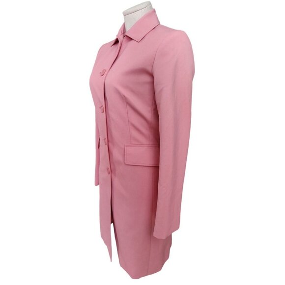 EXPRESS Trench Blazer Rain Topper Coat Pink Mid Length Womens XS Career EUC - Picture 4 of 12